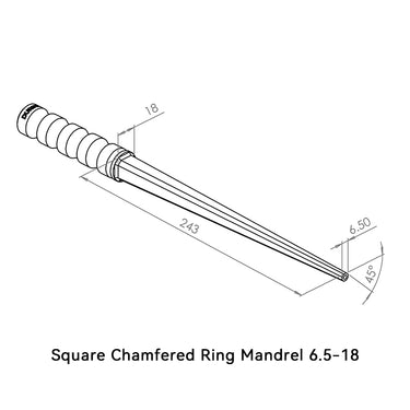 Durston® Square Chamfered / Oblong / Oblong Chamfered Ring Mandrel