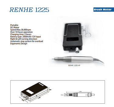 RHJC® RENHE 1225 Portable Brushless Rechargeable Nail Drill