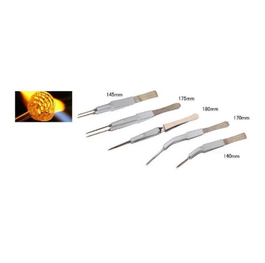 Alfa Mirage BISO soldering tweezers lineup with length labels ranging from 140mm to 180mm.