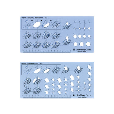 Alfa Mirage M-3 Ring Half-Round and M-4 Ring Band design templates for jewelry sketching.
