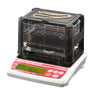 Alfa Mirage GK-300 precious metal tester weighing a gold necklace for purity.