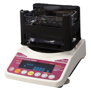 High-precision Alfa Mirage GKS-300 analyzer for gold and platinum verification.