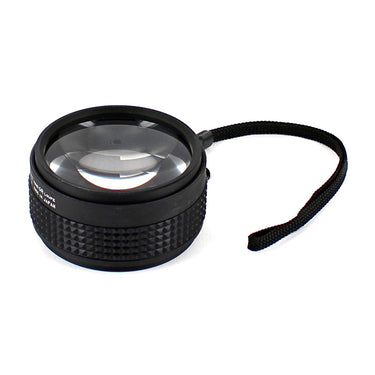 Alfa Mirage Hand GR Loupe featuring a textured grip handle and a black wrist lanyard for portability.