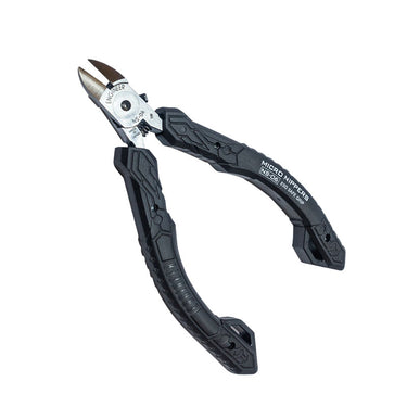 Top-down view of NS-06 micro nippers highlighting the precision cutting head.