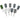 A set of nine Alfa Mirage PVA points in assorted colors (green, grey, white) for polishing tasks.
