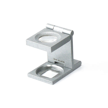 Professional Alfa Mirage zinc alloy linen tester with a built-in measuring scale base and "Made in Japan" mark.