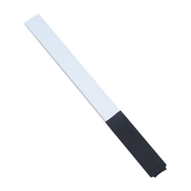 Flat aluminium alloy sanding stick with a black non slip rubber handle grip