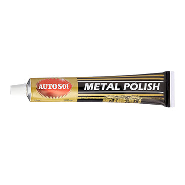 Side view of a 75ml Autosol Metal Polish tube on a white background.