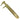 A small brass slider caliper showing millimeter and inch markings on the scale, slightly open.