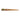 Horizontal view of a brass jewelry measuring stick with a wooden handle, wrapped in clear plastic.
