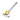 An angled perspective view of a shockproof yellow face dial caliper on a white background.