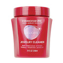 Front of the 8 FL OZ jar of Connoisseurs Delicate Jewelry Cleaner, specifically for pearls and delicate stones.