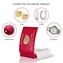 Infographic showing Connoisseurs wipes clean gold, silver, gemstones, and watches.