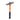 Vertical upright profile of 500g cross-peen metalsmithing hammer on white background.