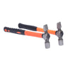 Two cross-peen goldsmith hammers with forged steel heads and orange black fiberglass handles.