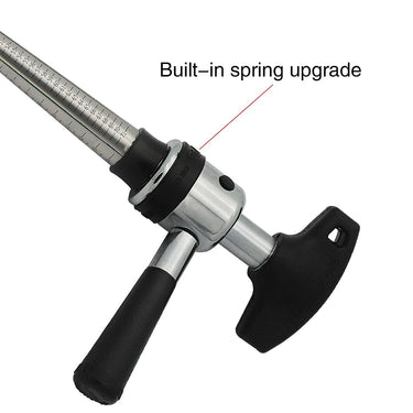 Close-up of deluxe ring stretcher featuring built-in spring upgrade mechanism and T-bar screw handle.