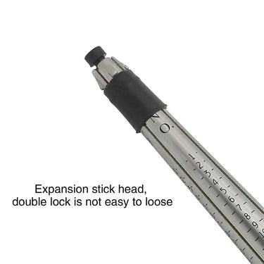 Detail of expansion mandrel tip on deluxe ring stretcher showing double-lock protective rubber sleeve.