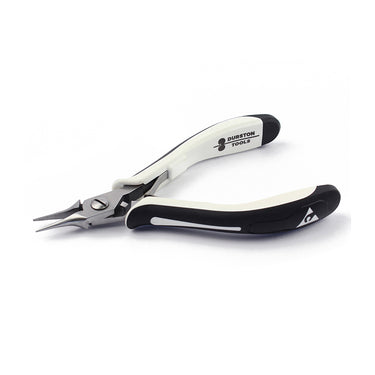 Durston 115mm needle chain plier with ergonomic black and white soft grips.