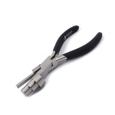 Angled view of Durston 160mm mandrel forming pliers with ergonomic black grips.