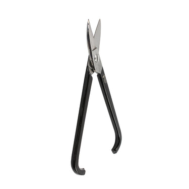 Horizontal view of Durston curved blade shears showing the precision-ground steel edges.