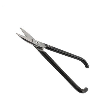 Vertical profile of Durston curved jewelry shears highlighting the ergonomic handle loops.