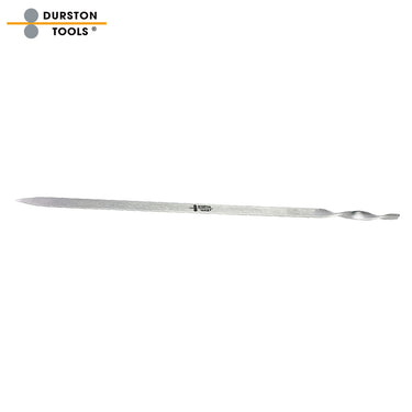 Full horizontal profile view of a lightweight titanium jewelry soldering pick with the Durston Tools logo.