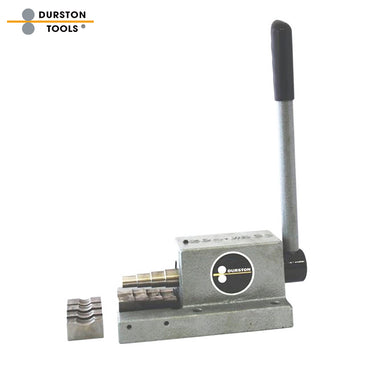 Front view of Durston heavy-duty ring bender showing stepped mandrel and die block.