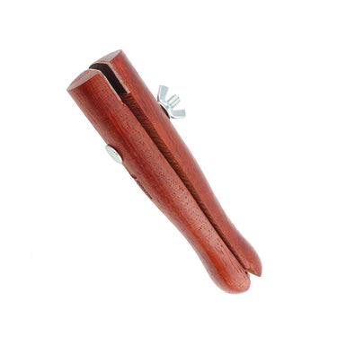 Tapered end view of Durston wooden ring clamp showing the smooth ergonomic finish.