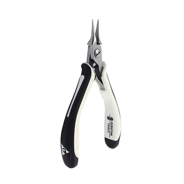 Standing view of Durston needle chain nose pliers highlighting the ultra-fine tips.