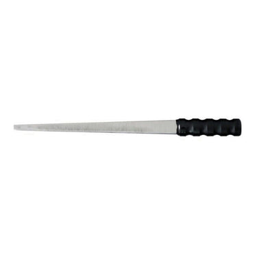 Horizontal view of Durston oblong ring mandrel 6.5x8.5mm to 18x23mm with black handle.