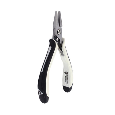 Top angle view of Durston 115mm professional flat nose pliers on a white background.