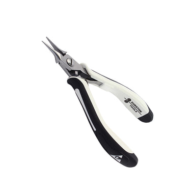 Angled profile of Durston professional jewelry pliers with precision pivot screw.