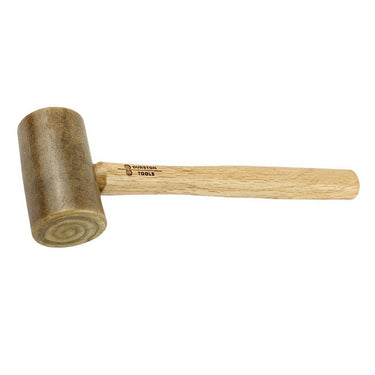 Side view of a Durston rawhide non-marring mallet lying flat horizontally against a clean white background.