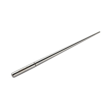 Diagonal view of Durston 4mm-12.5mm round ring mandrel with straight handle pointing left.