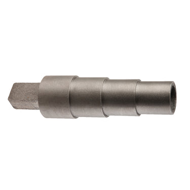 Durston round stepped mandrel placed horizontally with tip pointing right.