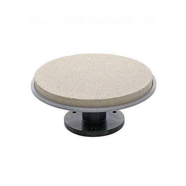 Assembled Durston rotating soldering turntable stand with a round ceramic platform top.