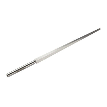 Diagonal view of a Durston square ring mandrel with the round handle pointing down and to the left.