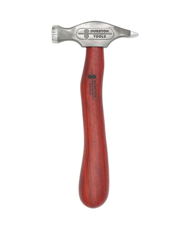 Full straight upright view of a Durston superior sledge hammer highlighting its curved hardwood pistol-grip handle.
