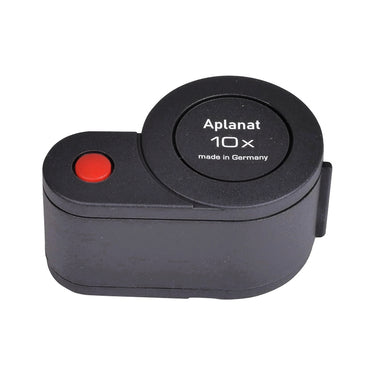 Eschenbach 10X plastic folding magnifier in its closed, protective position.