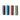Four 7x20mm EVE Eveflex Technik silicone polisher pins in grey, blue, maroon, and light green.