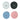 Top-down view of four EVE universal silicone polishing wheels in white, black, blue, and pink.