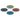 Four different colored EVEFLEX silicone polishing discs in blue, dark gray, brown, and green on a white background.