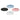 Four EVEFLEX universal lens polishing wheels in black, blue, pink, and white arranged together.