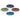 Four EVEFLEX silicone polishing wheels in blue, dark gray, brown, and green colors arranged on a white background.