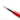 Close-up of a white fiberglass brush tip extended from a silver metal ferrule on a red pen.