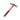 Downward view of dual-end steel goldsmith hammer highlighting safety orange fiberglass handle.