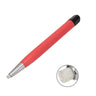 Red fiberglass scratch brush pen with a retractable white fiber tip and black twist cap.