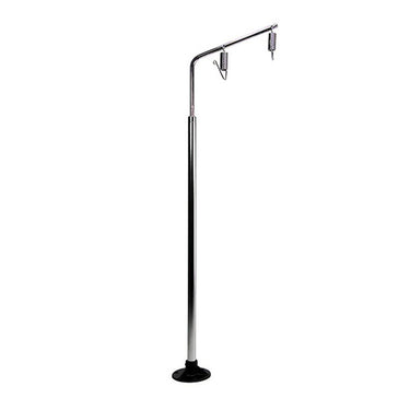 Foredom dual motor hanger stand with double safety hooks and mounting base on white background.