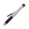 Angled studio view of the silver and black Foredom H.18 quick change rotary handpiece featuring a press lever mechanism.