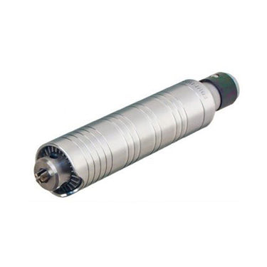 Close-up profile view of a silver Foredom H.30 adjustable three-jaw geared chuck rotary handpiece.